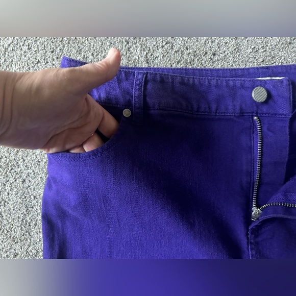 Chico’s Denim Skirt Size S (1,5) pencil Workwear Classic Purple Casual - Picture 6 of 11